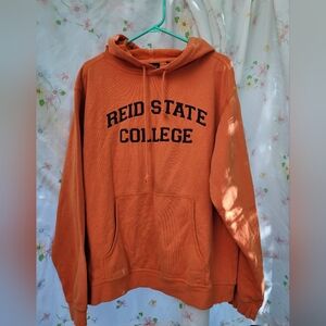 Vtg Orange Reid State College Hoodie Men L Jones & Mitchell Oversized Baggy Fall